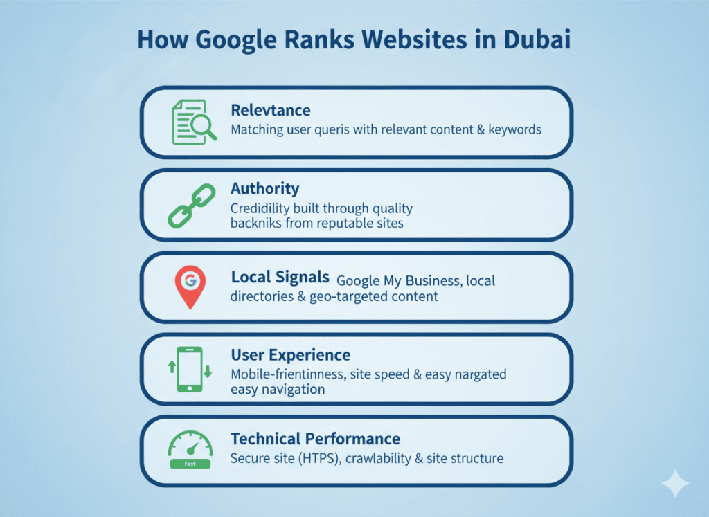 Google Ranks Websites Dubai 