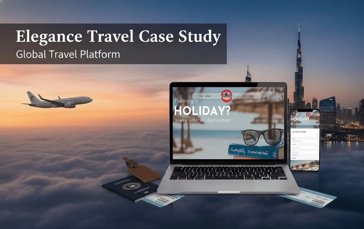 Elegance Travel Dubai travel agency booking website case study by Newton Byte