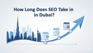 How long SEO takes in Dubai showing growth timeline and rankings