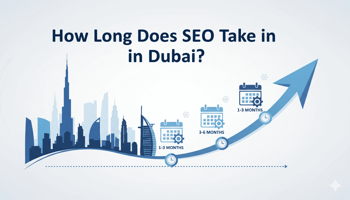How long SEO takes in Dubai showing growth timeline and rankings