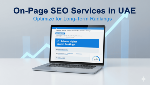 On-page SEO services in UAE showing website optimization elements