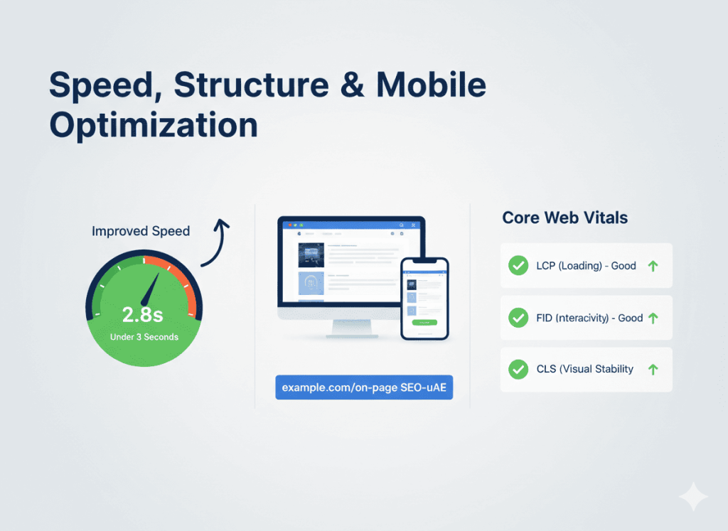 Page speed and mobile optimization for on-page SEO in UAE
