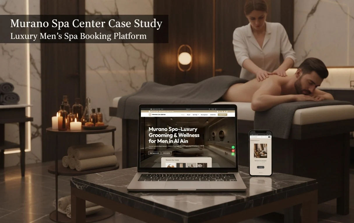 Murano Spa Center luxury men's spa website case study by Newton Byte