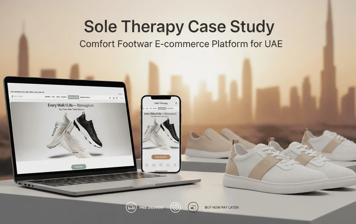 Sole Therapy footwear ecommerce website case study by Newton Byte