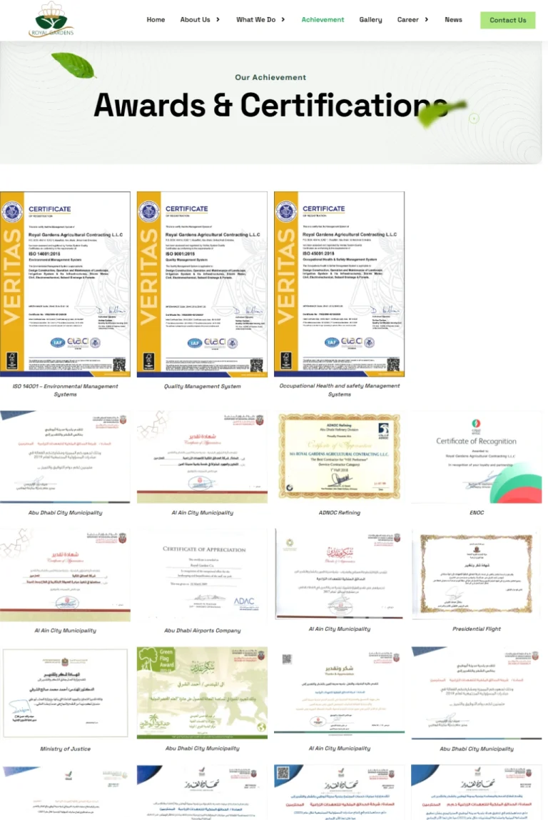 Achievements Page