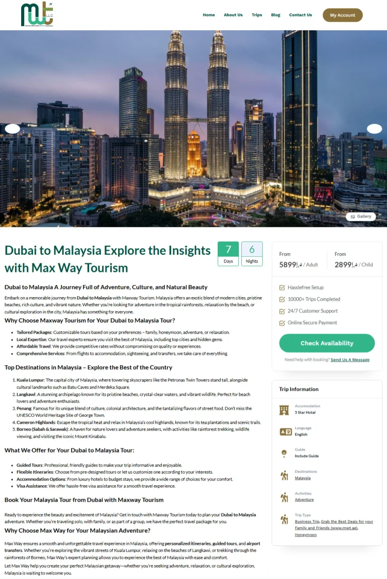 Booking detail page