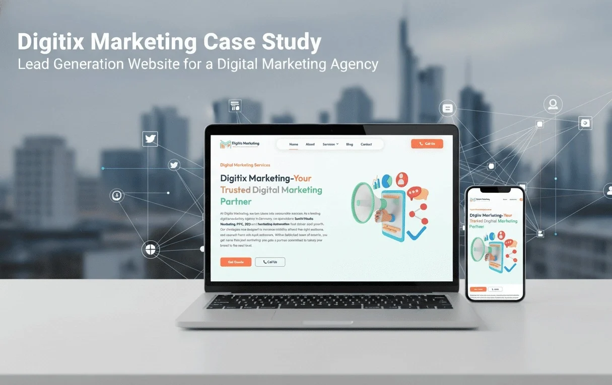 Digitix Marketing digital marketing agency website case study by Newton Byte