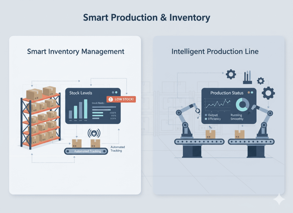 ERP managing inventory and production processes in UAE manufacturing companies