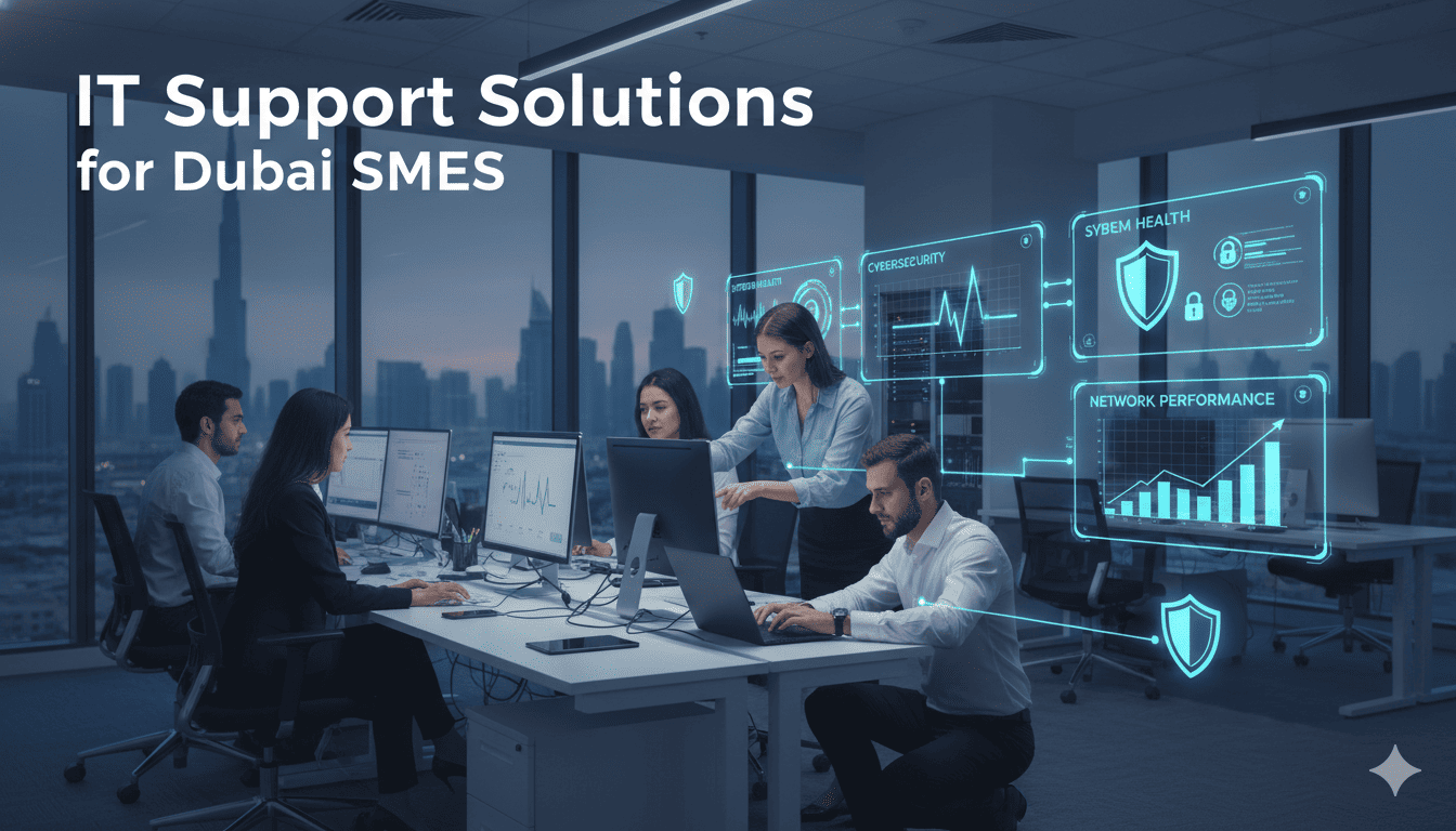 IT support solutions helping SMEs in Dubai manage systems cybersecurity and business operations