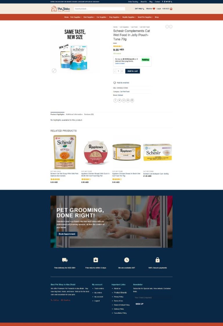 Pets Station product page