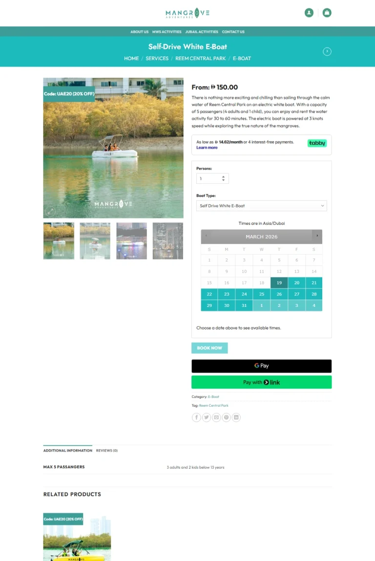 Ship booking page