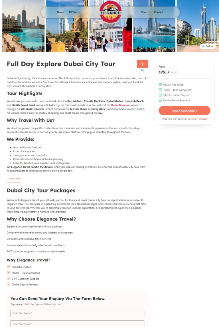 Trip Detail page