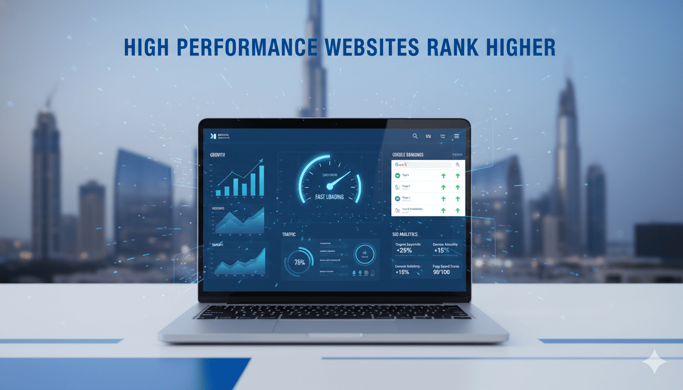 High performance website improving Google rankings and SEO visibility in UAE