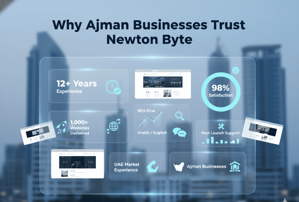 Newton Byte web design team in UAE with over 12 years experience building professional websites for Ajman and UAE businesses