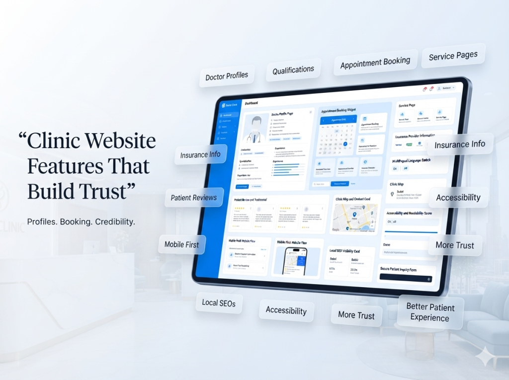 Successful clinic website in Dubai showing more appointments stronger patient trust local SEO growth secure online booking and mobile healthcare website performance